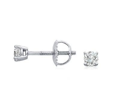 GENUINE NATURAL DIAMOND STUDS IN 950 PLATINUM- 1/4CT.